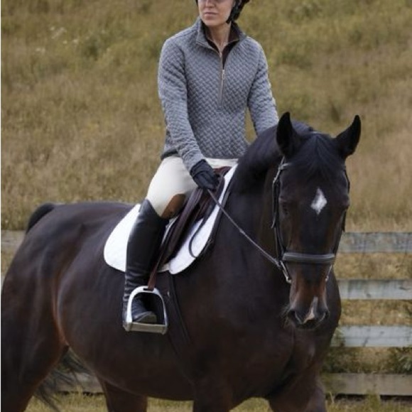 New Dover Saddlery Jordan Half-Zip Navy Quilted Sweatshirt Pullover- Retail $100 - Picture 3 of 9